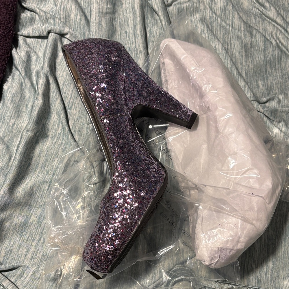 Fergalicious Glitter Purple Heels 8